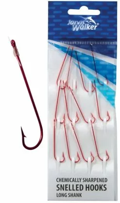 Jarvis Walker Chemically Sharpened Snelled Long Shank Hook Rig