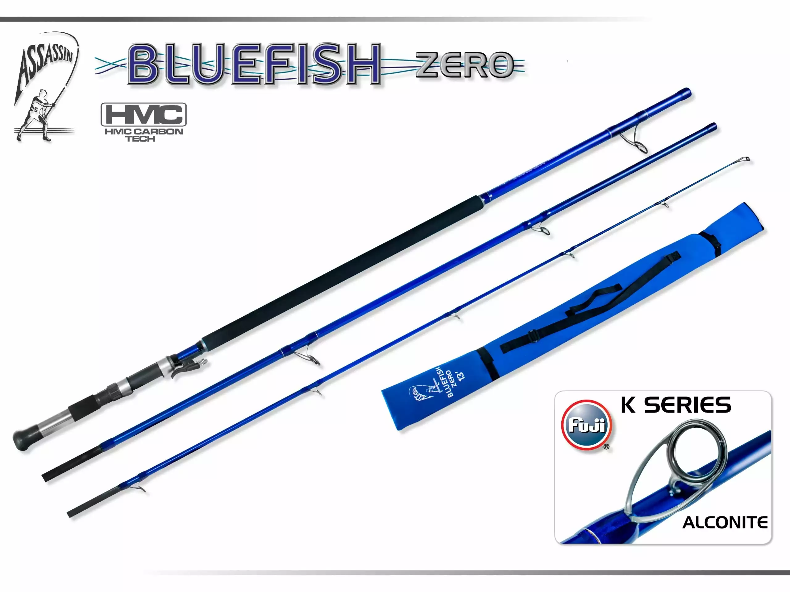 Assassin Bluefish Zero Rod 13ft 3pce Medium 2-4oz 1 Assassin Bluefish Zero Rod 13ft 3pce Medium 2-4oz
