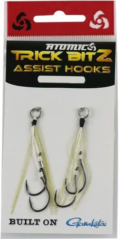 Atomic Trick Bitz Assist Hook #04 6 Atomic Trick Bitz Assist Hook #04 -Rods Shop Atomic Trick Bitz Assist Hook Gold Fleck