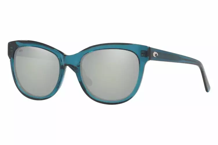 Costa Bimini Teal Crystal Frame Polarised Sunglasses - Silver Mirror 580G 1 Costa Bimini Teal Crystal Frame Polarised Sunglasses - Silver Mirror 580G