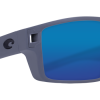 Costa Del Mar Diego Matt Grey Frame Polarised Sunglasses - Grey Blue Mirror 580G
