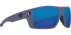 Costa Del Mar Diego Matt Grey Frame Polarised Sunglasses - Grey Blue Mirror 580G