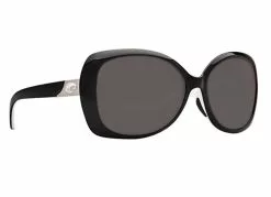 Costa Del Mar Sea Fan Black White Frame Polarised Lens Performance Sunglasses - Silver Mirror 580P