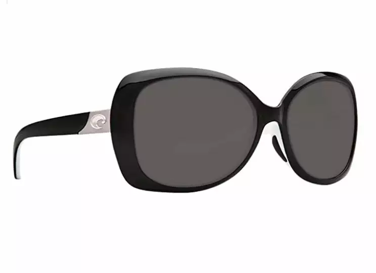 Costa Del Mar Sea Fan Black White Frame Polarised Lens Performance Sunglasses - Silver Mirror 580P 1 Costa Del Mar Sea Fan Black White Frame Polarised Lens Performance Sunglasses - Silver Mirror 580P