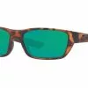 Costa Whitetip Retro Tortoise Frame Polarised Sunglasses - Green Mirror 580G