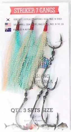 Elkat HD Korean Striker 7 Flasher Pre Ganged Dressed Gang Hook Sets 9 Elkat HD Korean Striker 7 Flasher Pre Ganged Dressed Gang Hook Sets - Image 9