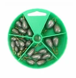 Gillies 28BASS Bulk Value Dial Pack Bass Casting Sinker With Loop Assorted