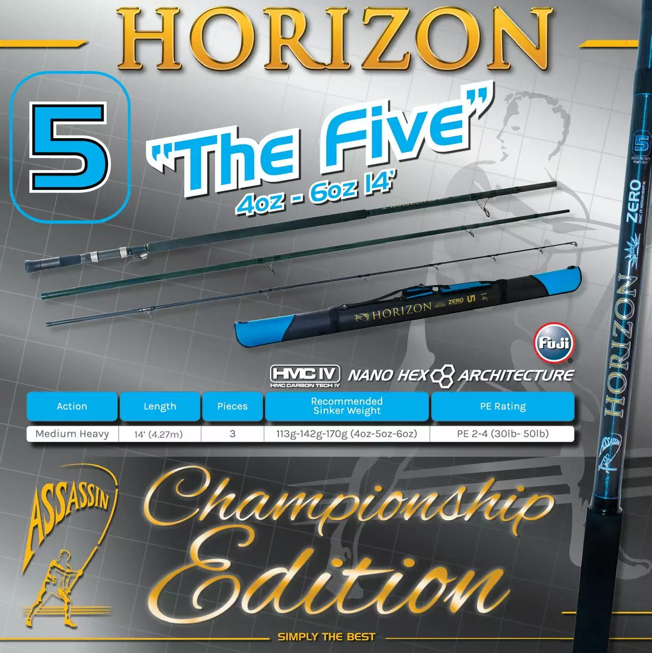 Assassin Horizon Zero Championship Edition Rod AHZCE-14MH-Light Blue #5 1 Assassin Horizon Zero Championship Edition Rod AHZCE-14MH-Light Blue #5