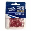 Jarvis Walker Bulk Value 25 Pack Chemically Sharpened Red Beak Suicde Octopus Hook