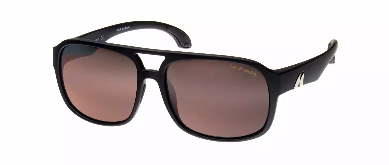 Mako Harries Matte Black Frame Glass Lens Polarised Sunglasses 1 Mako Harries Matte Black Frame Glass Lens Polarised Sunglasses