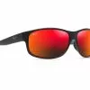 Maui Jim Kaiwi Channel Burgundy Stripe Frame Hawaii Lava Glass Lens Polarised Performance Sunglasses