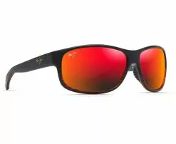 Maui Jim Kaiwi Channel Burgundy Stripe Frame Hawaii Lava Glass Lens Polarised Performance Sunglasses