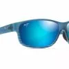 Maui Jim Kaiwi Channel Blue Black Stripe Frame Blue Hawaii Lens Polarised Performance Sunglasses