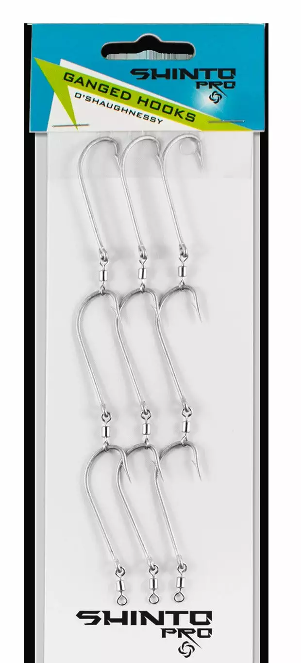 Shinto Pro Pre Ganged Oshaughnessy Hook Sets With Swivels SH100 1 Shinto Pro Pre Ganged Oshaughnessy Hook Sets With Swivels SH100