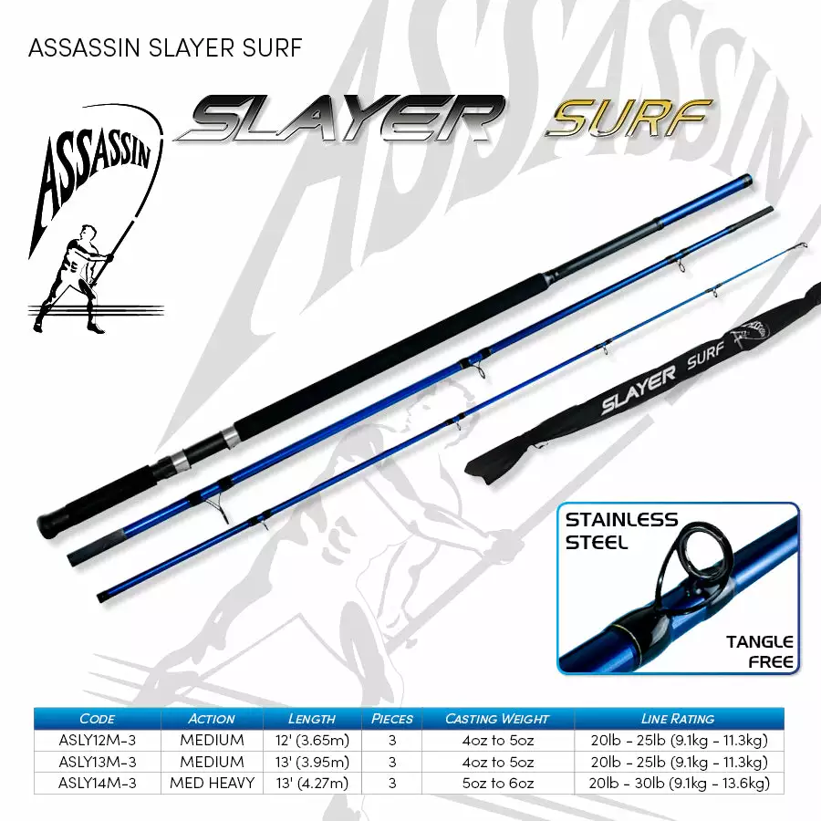 Assassin Slayer Surf Rod 14ft 3pce ASLY14M-3 1 Assassin Slayer Surf Rod 14ft 3pce ASLY14M-3