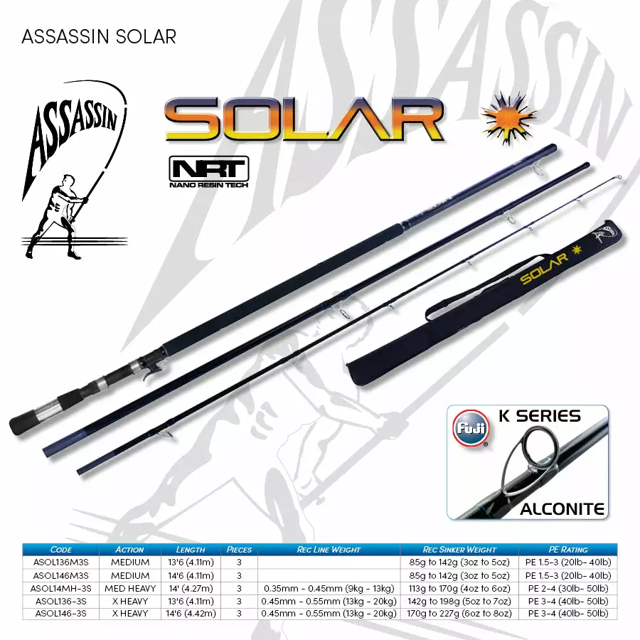 Assassin Solar Rod 14ft Medium Heavy Spin 4-6oz 1 Assassin Solar Rod 14ft Medium Heavy Spin 4-6oz