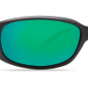 Costa Del Mar Brine Black Frame Polarised Sunglasses - Green Mirror Lense 400G