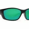Costa Del Mar Fisch Black Frame Polarised Sunglasses - Green Mirror Lense 400G