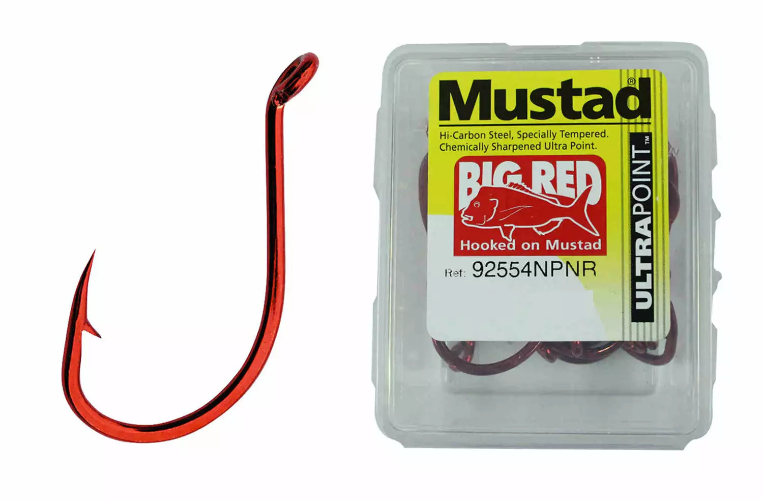 Mustad Big Red Suicide Beak Hook Bulk Value Box Pack - 92554NPNR 1 Mustad Big Red Suicide Beak Hook Bulk Value Box Pack - 92554NPNR