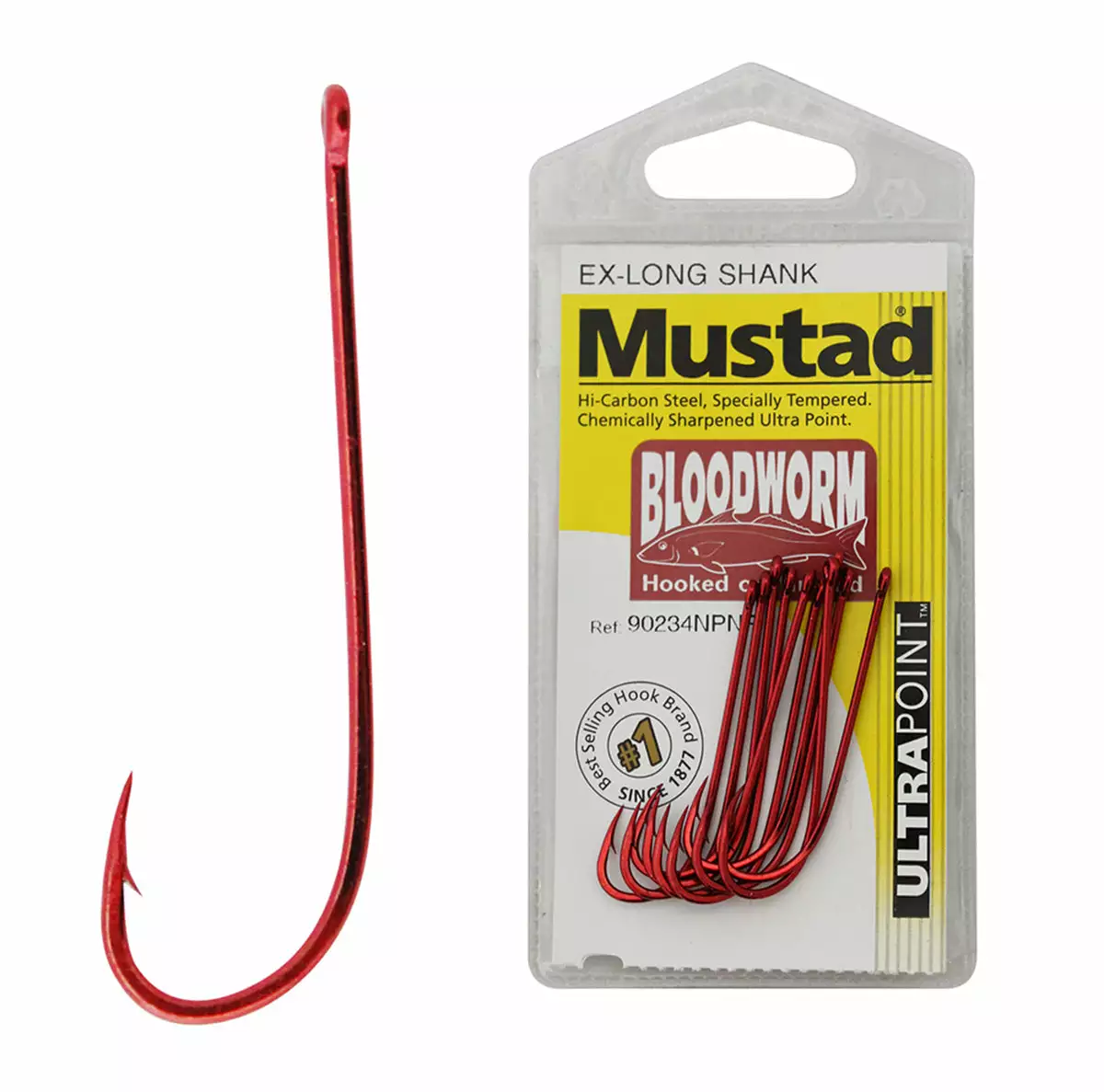 Mustad Bloodworm Extra Long Shank Ultra Point Hook 5 Mustad Bloodworm Extra Long Shank Ultra Point Hook - Image 5