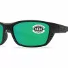Costa Del Mar Whitetip Blackout Frame Green Mirror Glass 580G Lens Polarised Performance Sunglasses - Mega Clearance