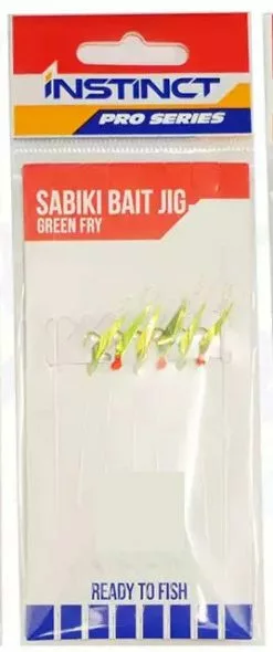 Instinct Pro Sabiki Live Bait Jig Rig -Rods Shop sabiki bait jig packet product image 76008GreenFry
